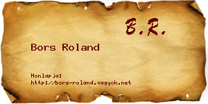 Bors Roland névjegykártya