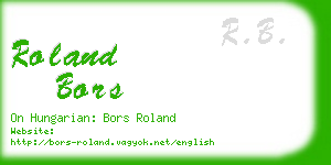 roland bors business card
